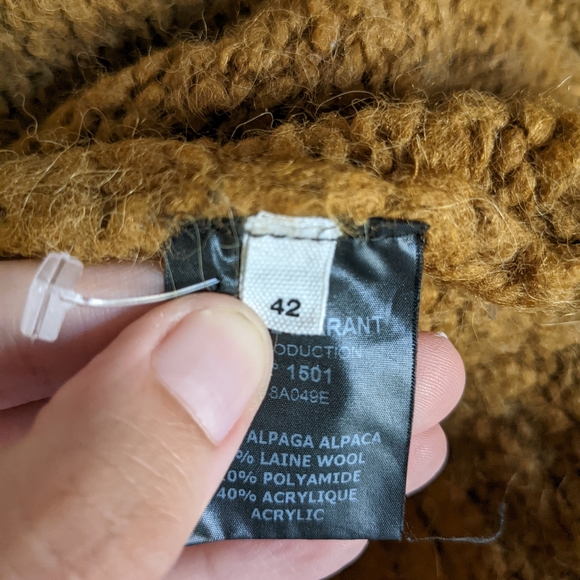 Isabel Marant Etoile Sayers Oversized Camel Sweater Alpaca Wool Blend Sz 10 XL - Picture 7 of 10